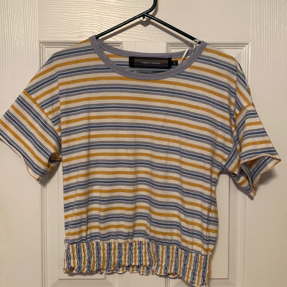Striped ruched crop